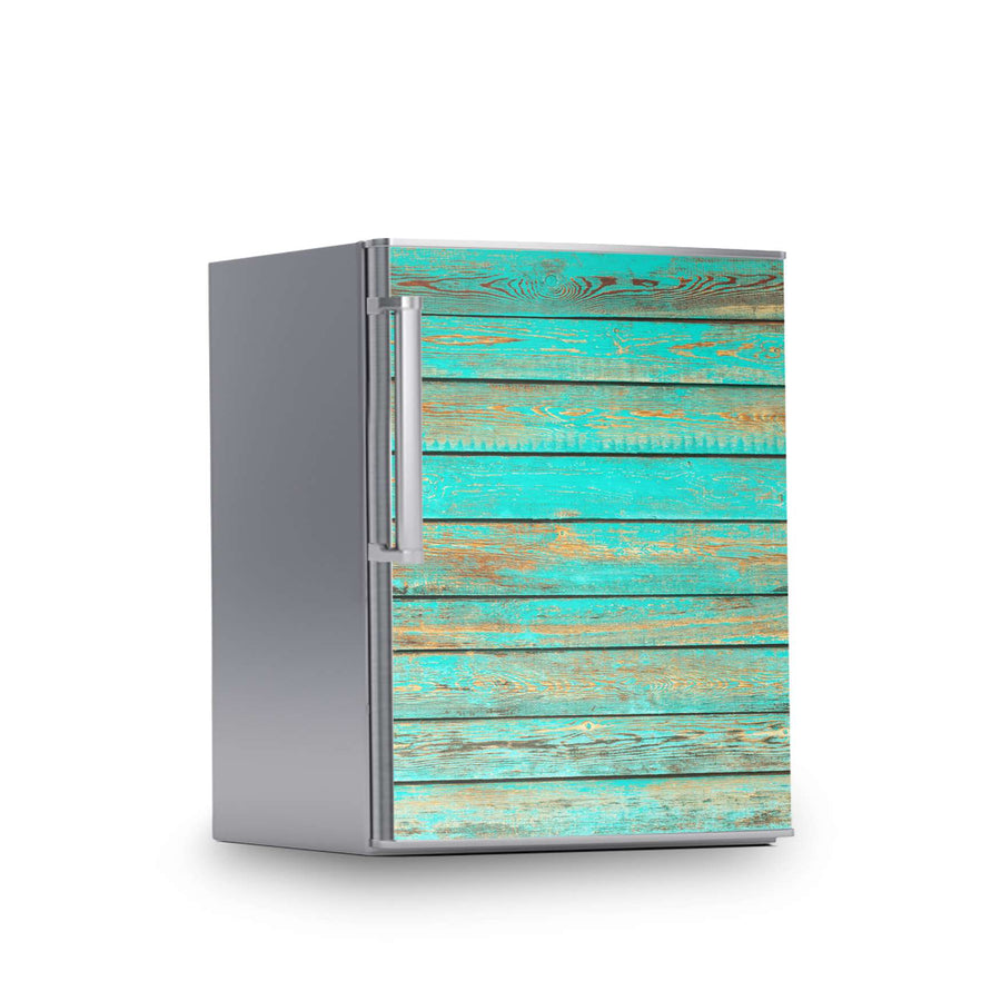 Kühlschrank Folie -Wooden Aqua- Kühlschrank 60x80 cm