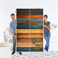 Möbel Klebefolie Wooden - IKEA Besta Schrank Hoch 6 Türen - Folie