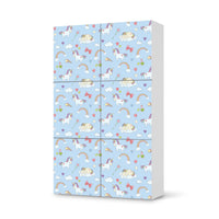 Möbel Klebefolie Rainbow Unicorn - IKEA Besta Schrank Hoch 6 Türen - weiss