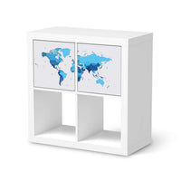 Möbel Klebefolie Politische Weltkarte - IKEA Expedit Regal 2 Türen Quer - weiss