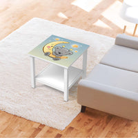 Möbel Klebefolie Teddy und Mond - IKEA Hemnes Beistelltisch 55x55 cm - Kinderzimmer