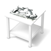Möbel Klebefolie Akrobaten Dackel - IKEA Hemnes Beistelltisch 55x55 cm - weiss