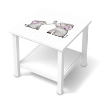 Möbel Klebefolie Elefanten - IKEA Hemnes Beistelltisch 55x55 cm - weiss