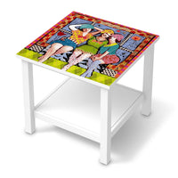 Möbel Klebefolie Her mit dem schönen Leben - IKEA Hemnes Beistelltisch 55x55 cm - weiss
