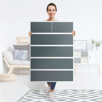 Möbel Klebefolie Blaugrau Light - IKEA Malm Kommode 6 Schubladen (hoch) - Folie