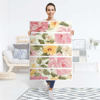 Möbel Klebefolie Vintage Flowers - IKEA Malm Kommode 6 Schubladen (hoch) - Folie