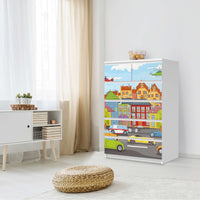Möbel Klebefolie City Life - IKEA Malm Kommode 6 Schubladen (hoch) - Schlafzimmer