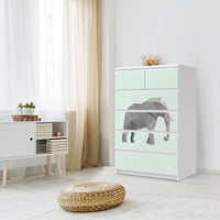 Möbel Klebefolie Origami Elephant - IKEA Malm Kommode 6 Schubladen (hoch) - Schlafzimmer