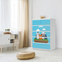 Möbel Klebefolie Zootiere - IKEA Malm Kommode 6 Schubladen (hoch) - Schlafzimmer