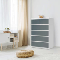 Möbel Klebefolie Blaugrau Light - IKEA Malm Kommode 6 Schubladen (hoch) - Schlafzimmer