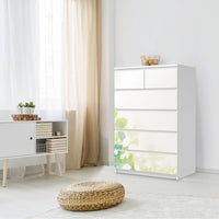 Möbel Klebefolie Flower Light - IKEA Malm Kommode 6 Schubladen (hoch) - Schlafzimmer