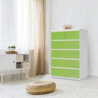 Möbel Klebefolie Hellgrün Dark - IKEA Malm Kommode 6 Schubladen (hoch) - Schlafzimmer