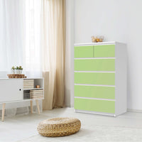 Möbel Klebefolie Hellgrün Light - IKEA Malm Kommode 6 Schubladen (hoch) - Schlafzimmer