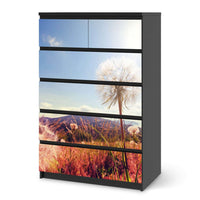 Möbel Klebefolie Dandelion - IKEA Malm Kommode 6 Schubladen (hoch) - schwarz