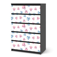 Möbel Klebefolie Eulenparty - IKEA Malm Kommode 6 Schubladen (hoch) - schwarz