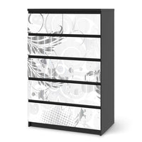 Möbel Klebefolie Florals Plain 2 - IKEA Malm Kommode 6 Schubladen (hoch) - schwarz