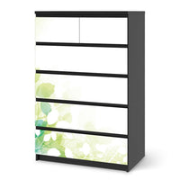 Möbel Klebefolie Flower Light - IKEA Malm Kommode 6 Schubladen (hoch) - schwarz