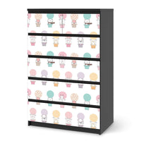 Möbel Klebefolie Flying Animals - IKEA Malm Kommode 6 Schubladen (hoch) - schwarz