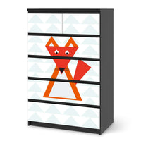 Möbel Klebefolie Füchslein - IKEA Malm Kommode 6 Schubladen (hoch) - schwarz