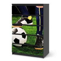 Möbel Klebefolie Fussballstar - IKEA Malm Kommode 6 Schubladen (hoch) - schwarz