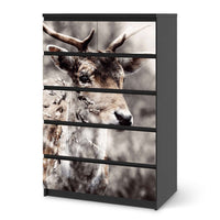 Möbel Klebefolie Hirsch - IKEA Malm Kommode 6 Schubladen (hoch) - schwarz