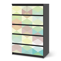 Möbel Klebefolie Melitta Pastell Geometrie - IKEA Malm Kommode 6 Schubladen (hoch) - schwarz