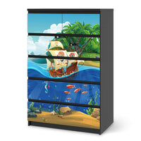 Möbel Klebefolie Pirates - IKEA Malm Kommode 6 Schubladen (hoch) - schwarz