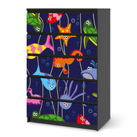 Möbel Klebefolie Underwater Life - IKEA Malm Kommode 6 Schubladen (hoch) - schwarz