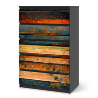 Möbel Klebefolie Wooden - IKEA Malm Kommode 6 Schubladen (hoch) - schwarz