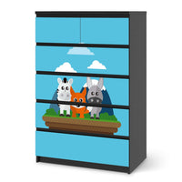 Möbel Klebefolie Zootiere - IKEA Malm Kommode 6 Schubladen (hoch) - schwarz