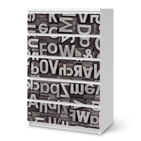 Möbel Klebefolie Alphabet - IKEA Malm Kommode 6 Schubladen (hoch) - weiss