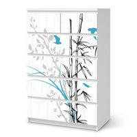 Möbel Klebefolie Bamboo 1 - IKEA Malm Kommode 6 Schubladen (hoch) - weiss