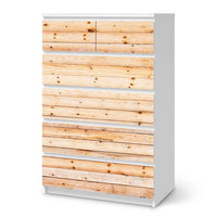 Möbel Klebefolie Bright Planks - IKEA Malm Kommode 6 Schubladen (hoch) - weiss