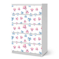 Möbel Klebefolie Eulenparty - IKEA Malm Kommode 6 Schubladen (hoch) - weiss