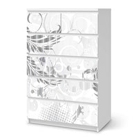 Möbel Klebefolie Florals Plain 2 - IKEA Malm Kommode 6 Schubladen (hoch) - weiss