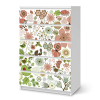 Möbel Klebefolie Flower Pattern - IKEA Malm Kommode 6 Schubladen (hoch) - weiss