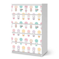 Möbel Klebefolie Flying Animals - IKEA Malm Kommode 6 Schubladen (hoch) - weiss