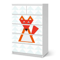 Möbel Klebefolie Füchslein - IKEA Malm Kommode 6 Schubladen (hoch) - weiss
