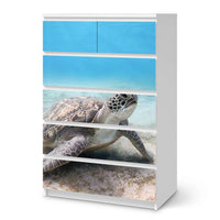 Möbel Klebefolie Green Sea Turtle - IKEA Malm Kommode 6 Schubladen (hoch) - weiss