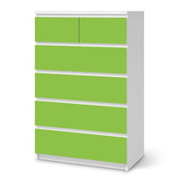 Möbel Klebefolie Hellgrün Dark - IKEA Malm Kommode 6 Schubladen (hoch) - weiss