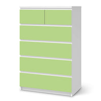 Möbel Klebefolie Hellgrün Light - IKEA Malm Kommode 6 Schubladen (hoch) - weiss