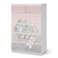Möbel Klebefolie Hexagon - IKEA Malm Kommode 6 Schubladen (hoch) - weiss
