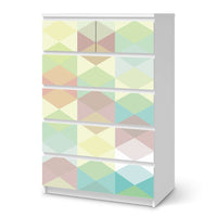 Möbel Klebefolie Melitta Pastell Geometrie - IKEA Malm Kommode 6 Schubladen (hoch) - weiss
