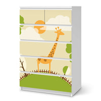 Möbel Klebefolie Mountain Giraffe - IKEA Malm Kommode 6 Schubladen (hoch) - weiss