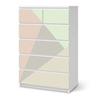 Möbel Klebefolie Pastell Geometrik - IKEA Malm Kommode 6 Schubladen (hoch) - weiss
