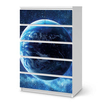 Möbel Klebefolie Planet Blue - IKEA Malm Kommode 6 Schubladen (hoch) - weiss