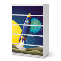 Möbel Klebefolie Space Rocket - IKEA Malm Kommode 6 Schubladen (hoch) - weiss