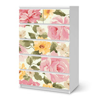 Möbel Klebefolie Vintage Flowers - IKEA Malm Kommode 6 Schubladen (hoch) - weiss