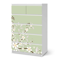 Möbel Klebefolie White Blossoms - IKEA Malm Kommode 6 Schubladen (hoch) - weiss