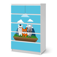 Möbel Klebefolie Zootiere - IKEA Malm Kommode 6 Schubladen (hoch) - weiss